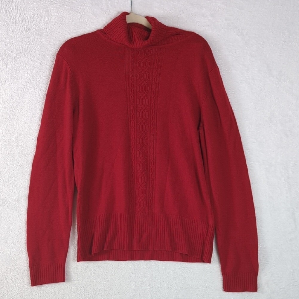 Dressbarn Women's Vibrant Red Turtleneck Sweater Size L